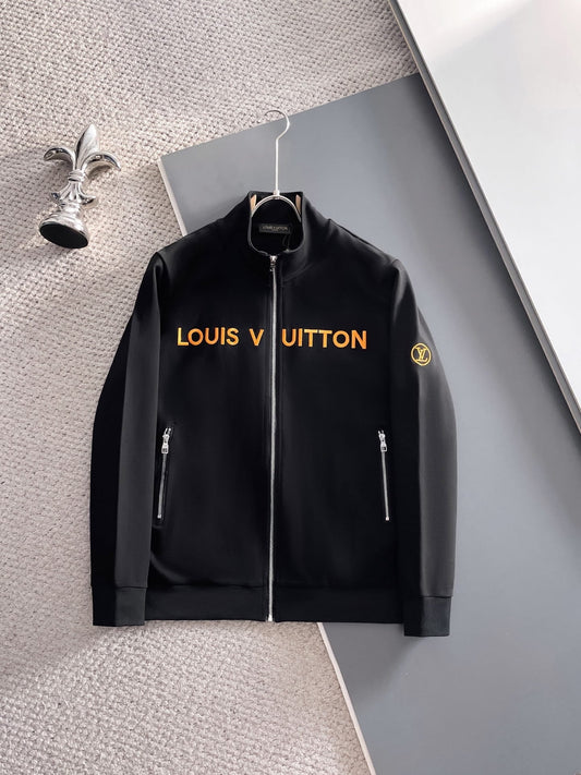 Louis Vuitton LV Embroidered Logo Tracksuit - Black & Yellow Technical Knit Jacket and Pants Set - image 2