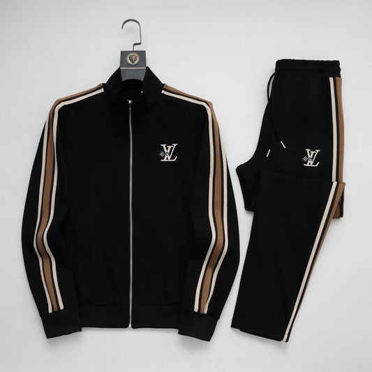 Louis Vuitton LV Embroidered Side Stripe Tracksuit Black Technical Jersey - photo 1