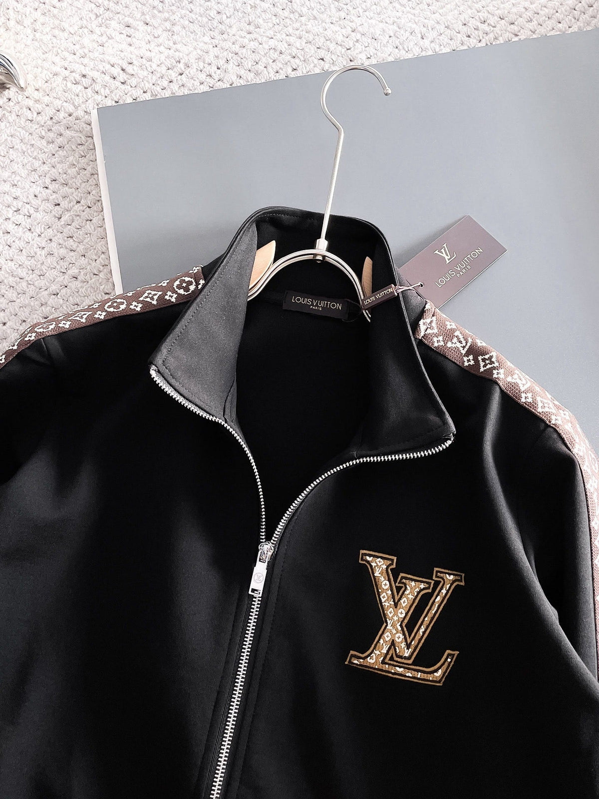 Louis Vuitton LV Monogram Side Stripe Tracksuit - Black Technical Knit Zip Jacket & Pants Set - photo 5