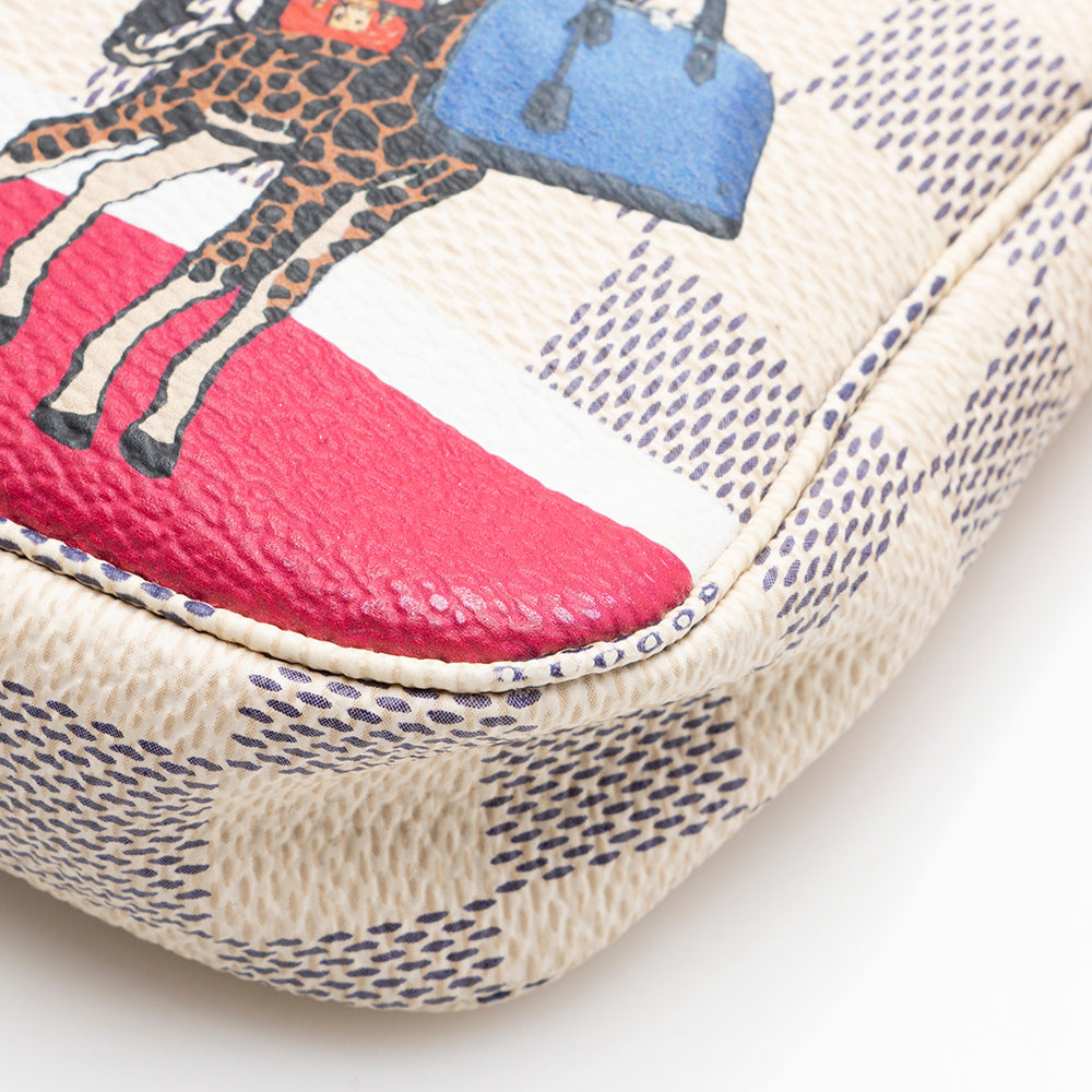 Louis Vuitton Limited Edition Damier Azur Animation Giraffe Mini Pochette Accessoires - image 8