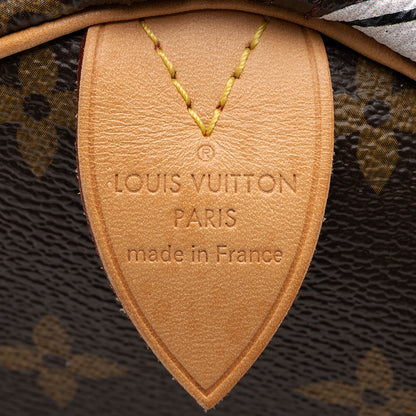 Louis Vuitton Limited Edition Monogram Canvas Chain Flower Speedy 30 Satchel - photo 8
