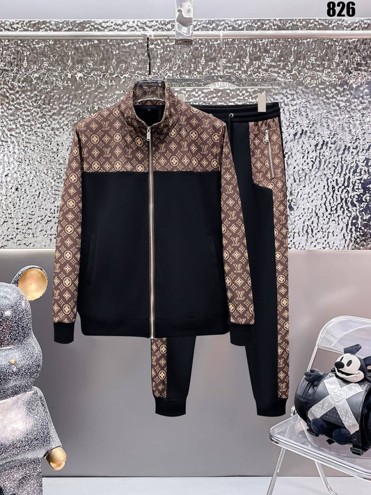 Louis Vuitton Monogram Block Technical Jersey Tracksuit Black - photo 1