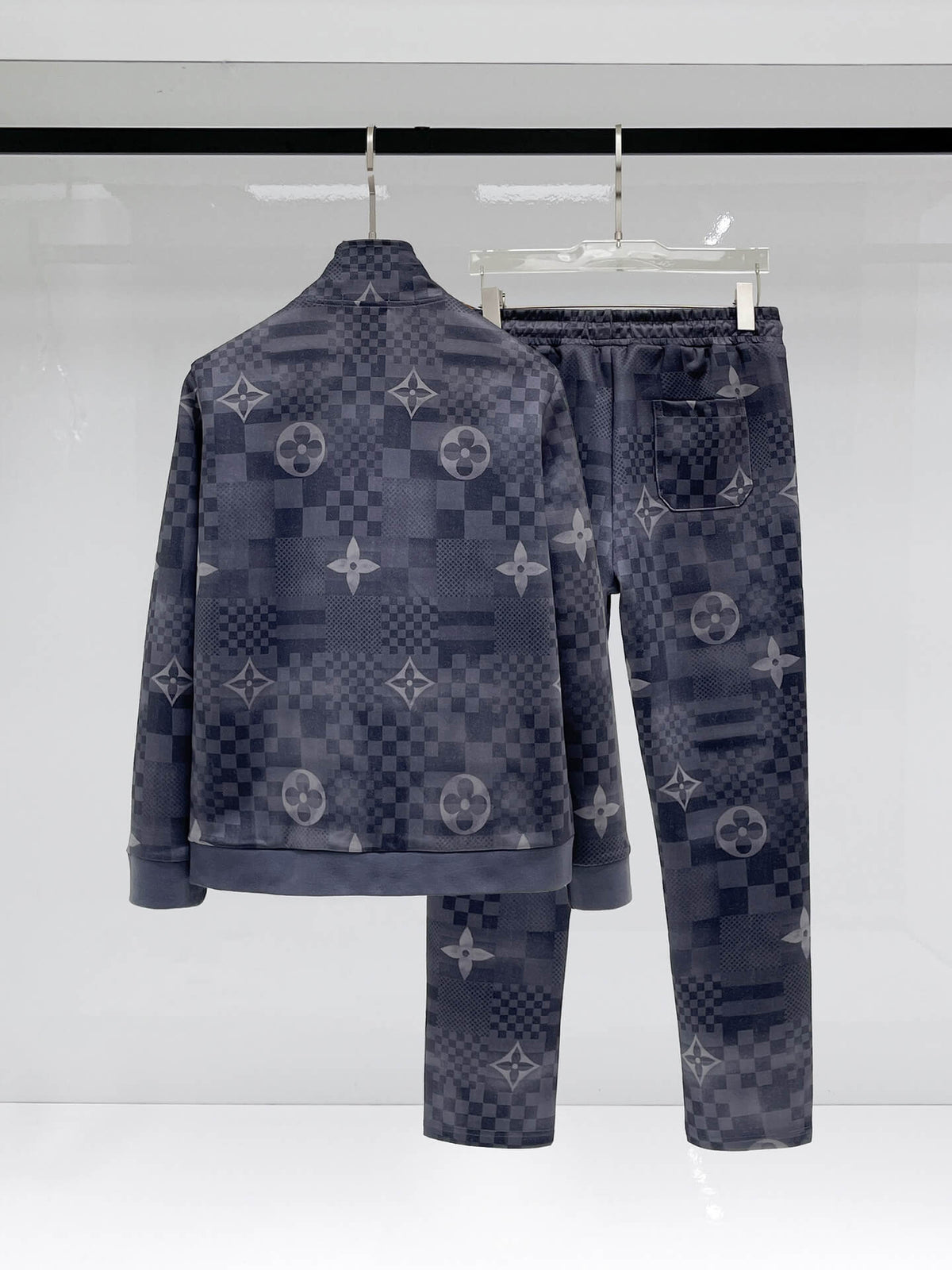 Louis Vuitton Monogram Patchwork Technical Jersey Tracksuit Grey Blue - photo 8