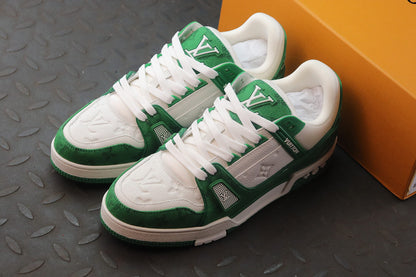 Louis Vuitton Monogram Trainer Green White Denim Sneakers - photo 7