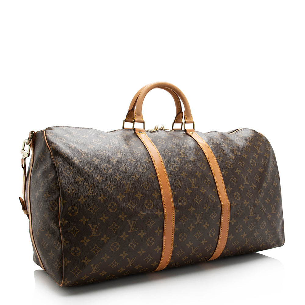 Louis Vuitton Vintage Monogram Canvas Keepall Bandouliere 60 Duffel Bag - image 2