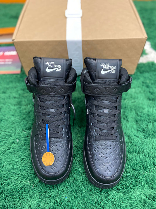 Louis Vuitton x Nike Air Force 1 Mid by Virgil Abloh – Triple Black Monogram - image 2