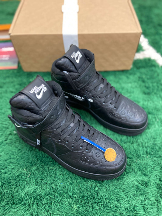 Louis Vuitton x Nike Air Force 1 Mid by Virgil Abloh – Triple Black Monogram - image 1