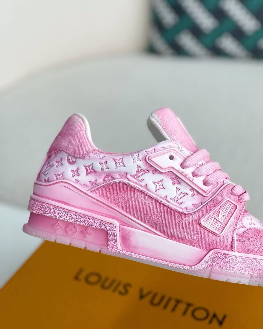 Louis Vuitton LV Denim Pink Trainer Sneaker - photo 4