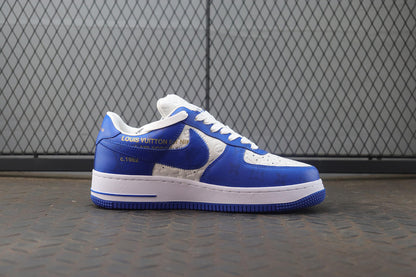 Louis Vuitton X Nike Air Force 1 Low Blue White Sneakers - image 11