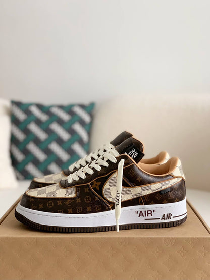 Louis Vuitton X Air Force 1 Low Trainer Brown Monogram Sneakers - image 1