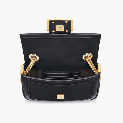 Fendi Mini Baguette Chain Black Nappa Leather Bag - photo 3