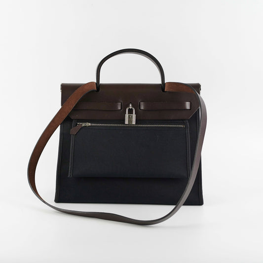 Hermes Herbag 31 Black/Ebene R Square Stamp - photo 2