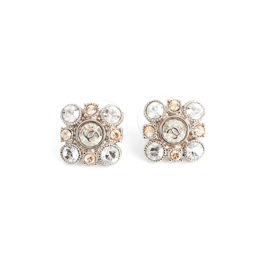 Chanel Rhinestone Logo Earrings Costume Jewellery - photo 1