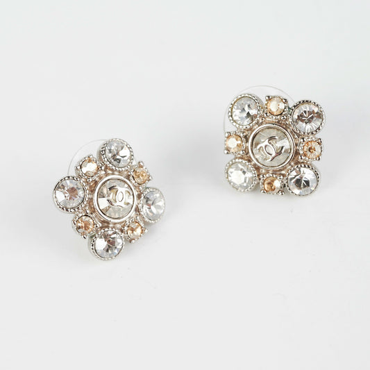 Chanel Rhinestone Logo Earrings Costume Jewellery - photo 2