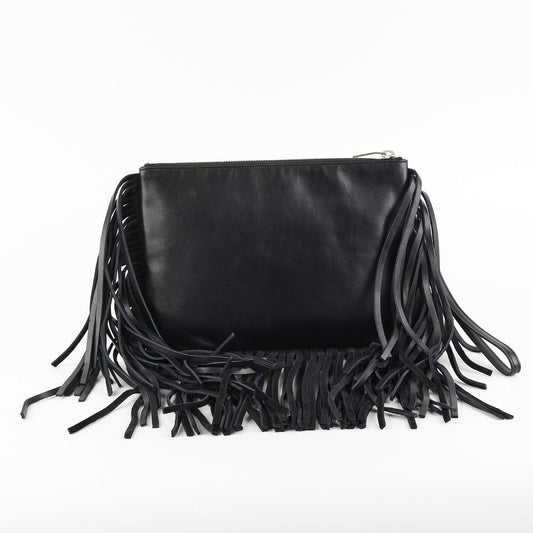 Saint Laurent Fringe Wristlet Pouch Black - photo 2
