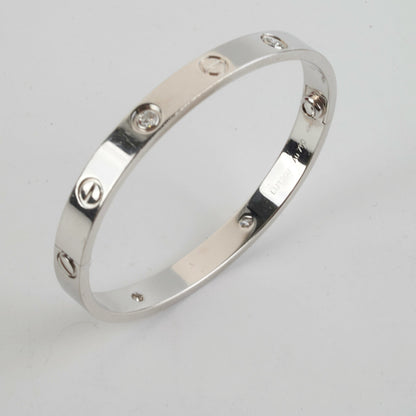 Cartier 4 Diamond White Gold Size 16 Love Bracelet - photo 3
