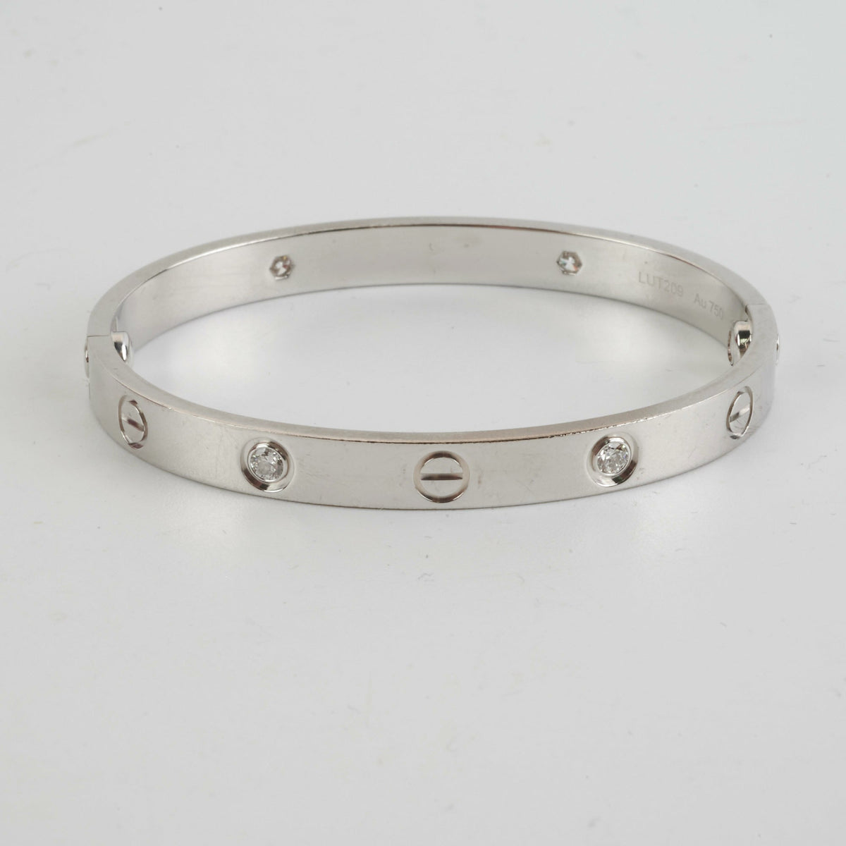 Cartier 4 Diamond White Gold Size 16 Love Bracelet - photo 6