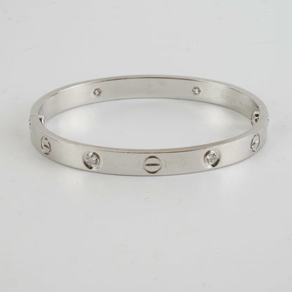 Cartier 4 Diamond White Gold Size 16 Love Bracelet - photo 6