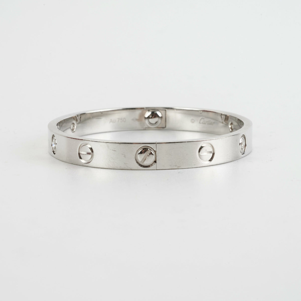 Cartier 4 Diamond White Gold Size 16 Love Bracelet - photo 4