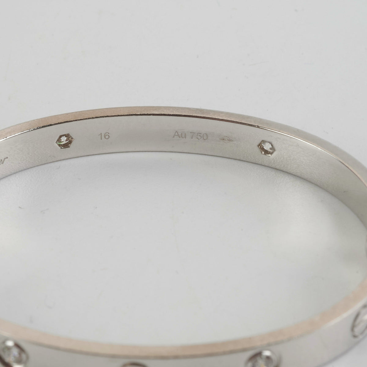 Cartier 4 Diamond White Gold Size 16 Love Bracelet - photo 10