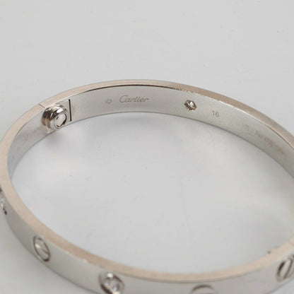 Cartier 4 Diamond White Gold Size 16 Love Bracelet - photo 9