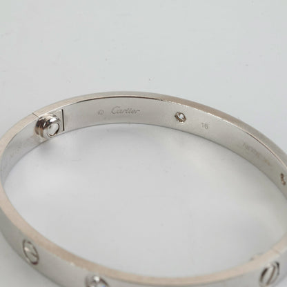 Cartier 4 Diamond White Gold Size 16 Love Bracelet - photo 7