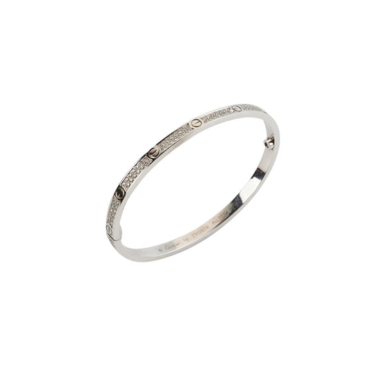 Cartier Small Love Pave Size 16 White Gold Bracelet - photo 1