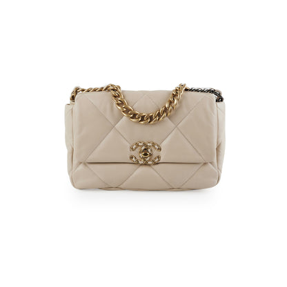 Chanel 19 Small Beige Crossbody Bag - photo 1
