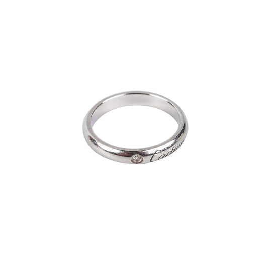 Cartier C De Cartier Size 49 Platinum One Diamond Ring - photo 1