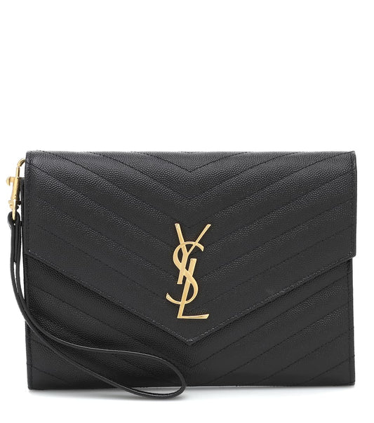 Monogram Leather Clutch - image 1