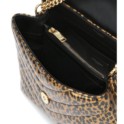 Saint Laurent Monogram Loulou Small Brown Leopard Calfskin Leather Shoulder Bag - image 5