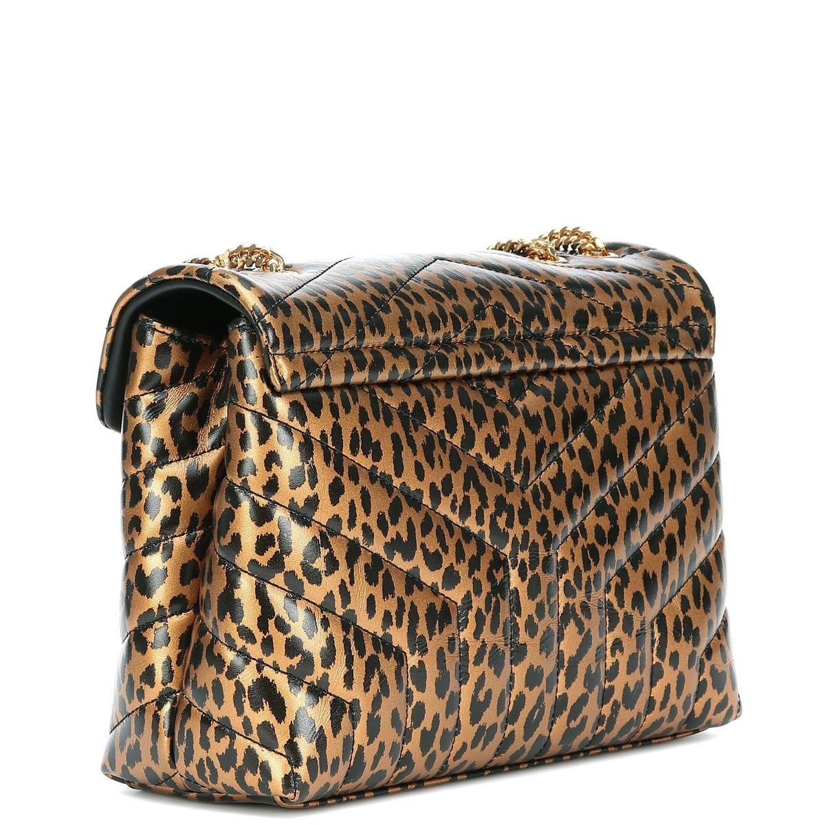 Saint Laurent Monogram Loulou Small Brown Leopard Calfskin Leather Shoulder Bag - image 4