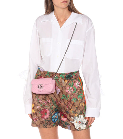 Gg Marmont Super Mini Leather Shoulder Bag Wild Rose - image 2