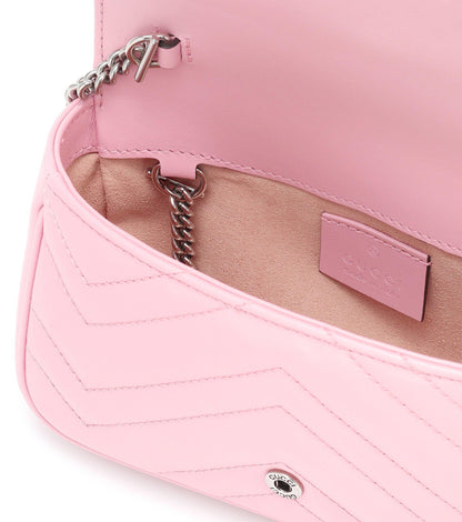 Gg Marmont Super Mini Leather Shoulder Bag Wild Rose - image 3