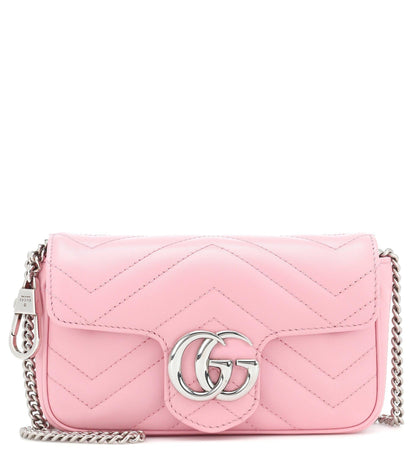 Gg Marmont Super Mini Leather Shoulder Bag Wild Rose - image 1