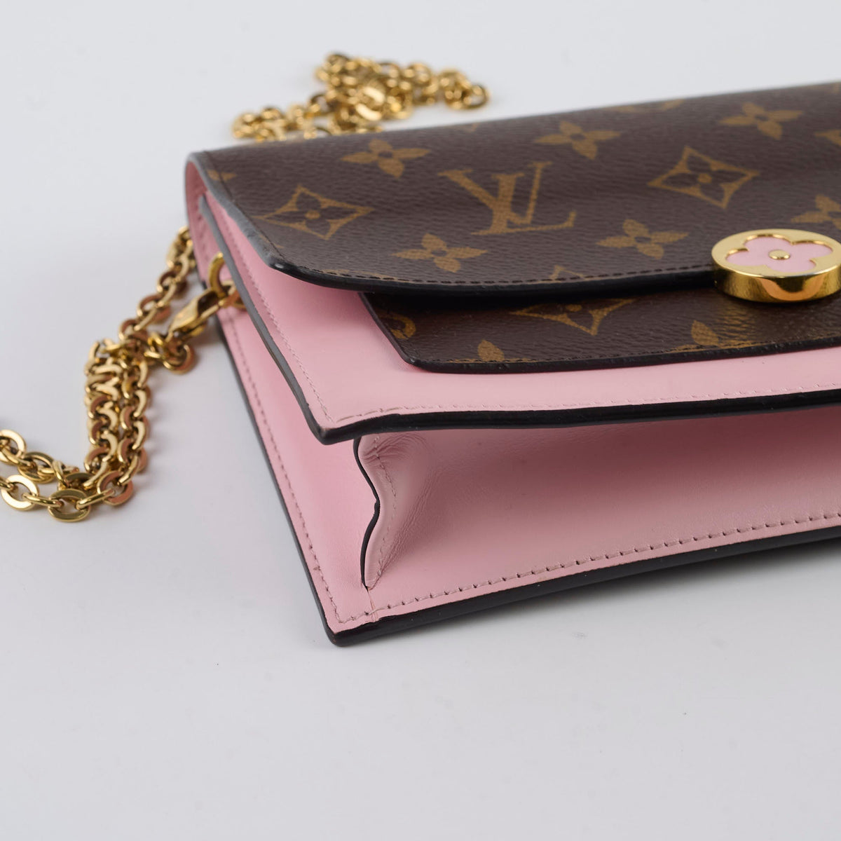 Louis Vuitton Flore Chain Wallet On Chain Monogram Pink - photo 11