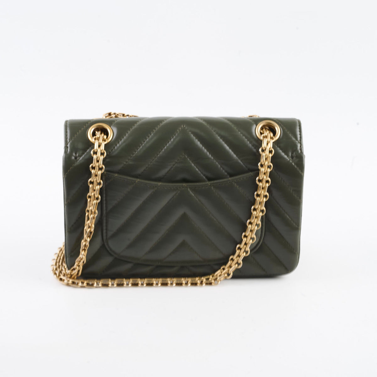 Chanel Mini 2.55 Chevron Reissue Khaki Green Microchipped - photo 3