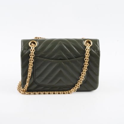 Chanel Mini 2.55 Chevron Reissue Khaki Green Microchipped - photo 3
