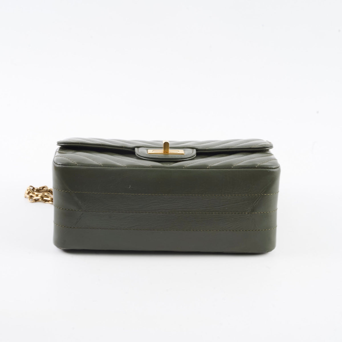 Chanel Mini 2.55 Chevron Reissue Khaki Green Microchipped - photo 4