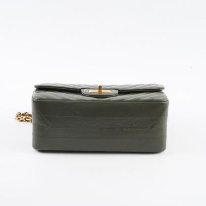 Chanel Mini 2.55 Chevron Reissue Khaki Green Microchipped - photo 4