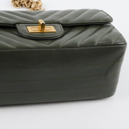 Chanel Mini 2.55 Chevron Reissue Khaki Green Microchipped - photo 11