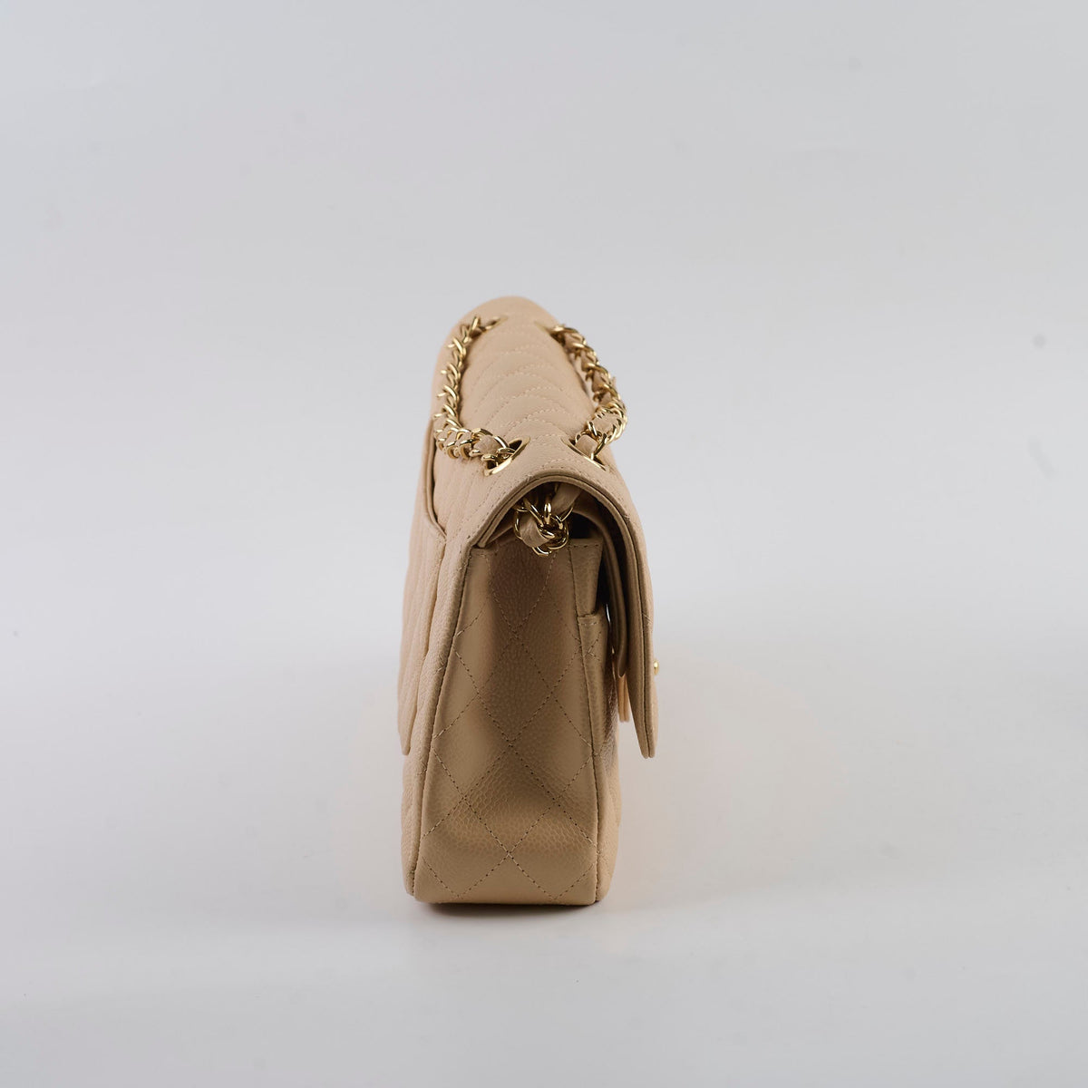 Chanel Caviar Medium/Large Double Classic Flap GHW Beige - photo 2