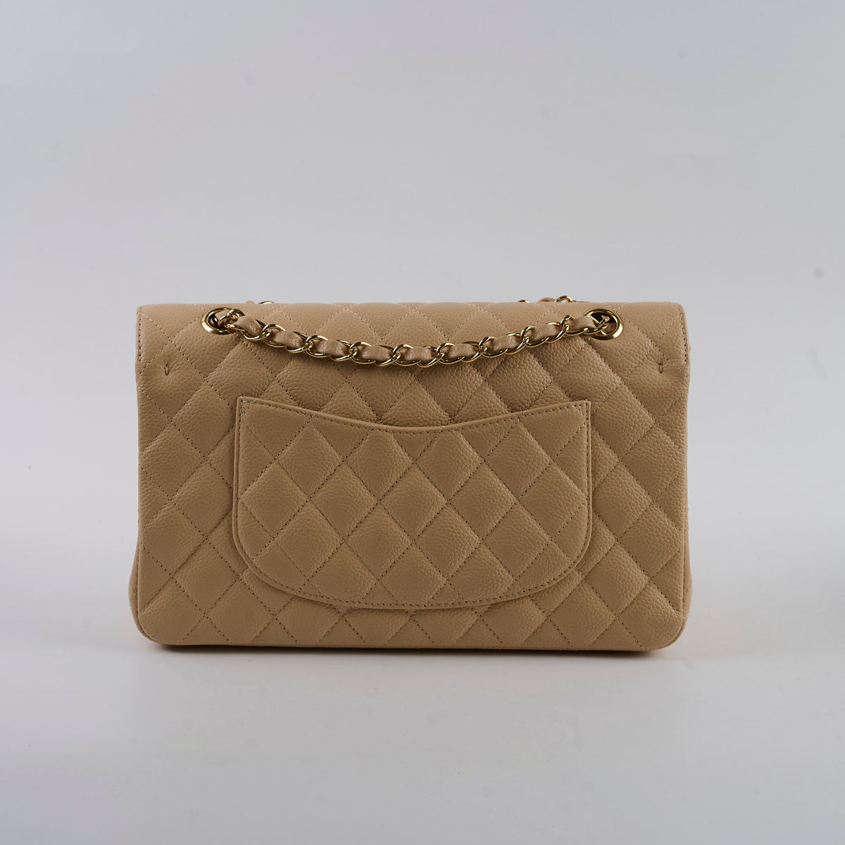 Chanel Caviar Medium/Large Double Classic Flap GHW Beige - photo 3