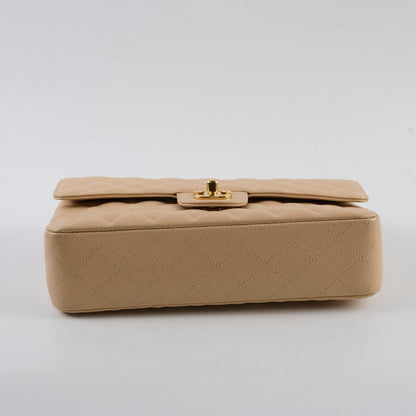 Chanel Caviar Medium/Large Double Classic Flap GHW Beige - photo 4