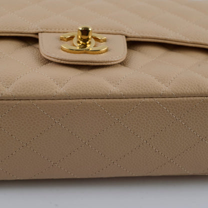 Chanel Caviar Medium/Large Double Classic Flap GHW Beige - photo 14