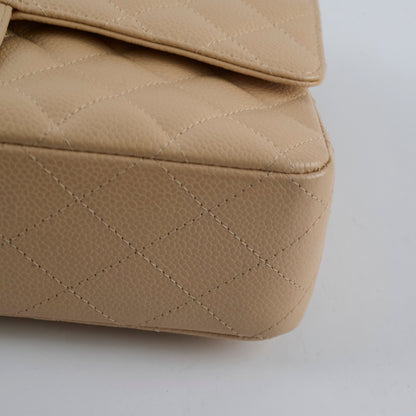 Chanel Caviar Medium/Large Double Classic Flap GHW Beige - photo 16