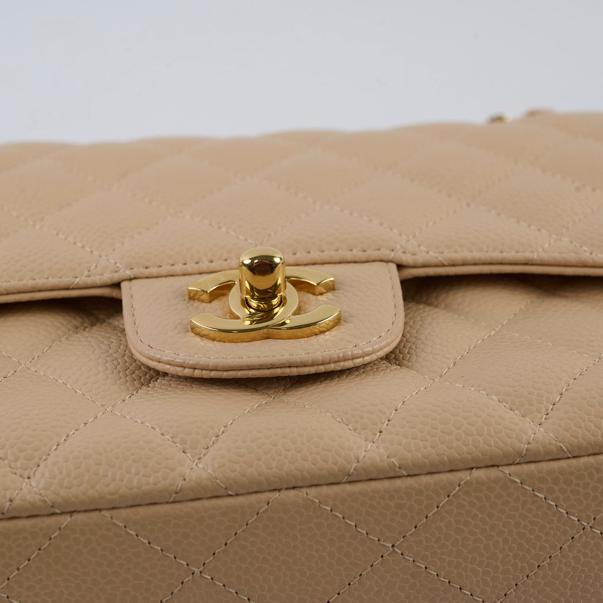 Chanel Caviar Medium/Large Double Classic Flap GHW Beige - photo 15