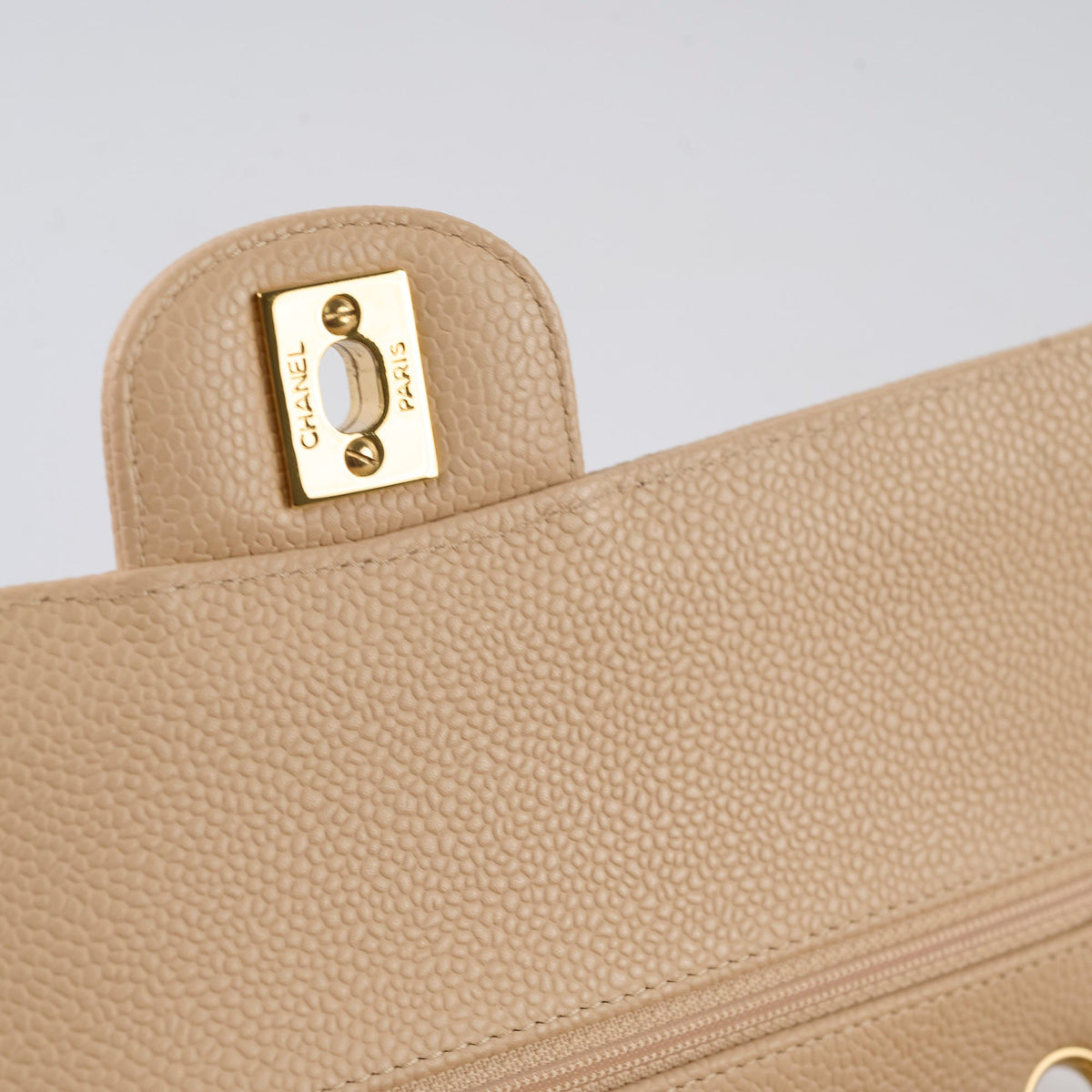 Chanel Caviar Medium/Large Double Classic Flap GHW Beige - photo 8