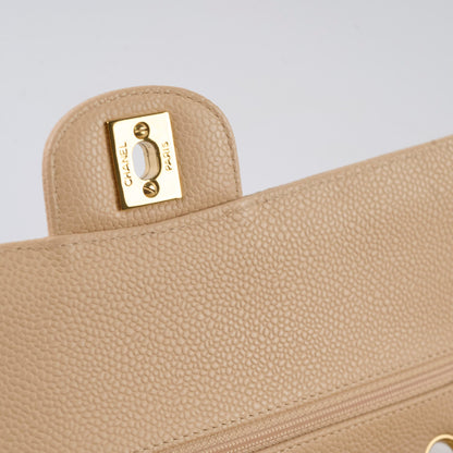 Chanel Caviar Medium/Large Double Classic Flap GHW Beige - photo 8