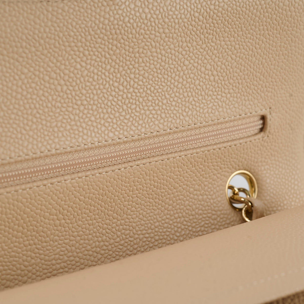 Chanel Caviar Medium/Large Double Classic Flap GHW Beige - photo 11